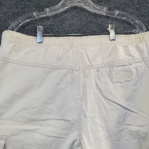 UnionBay Men's Cargo Shorts Cream Size L 100% Cotton Pockets Drawstrings - Picture 3 of 13